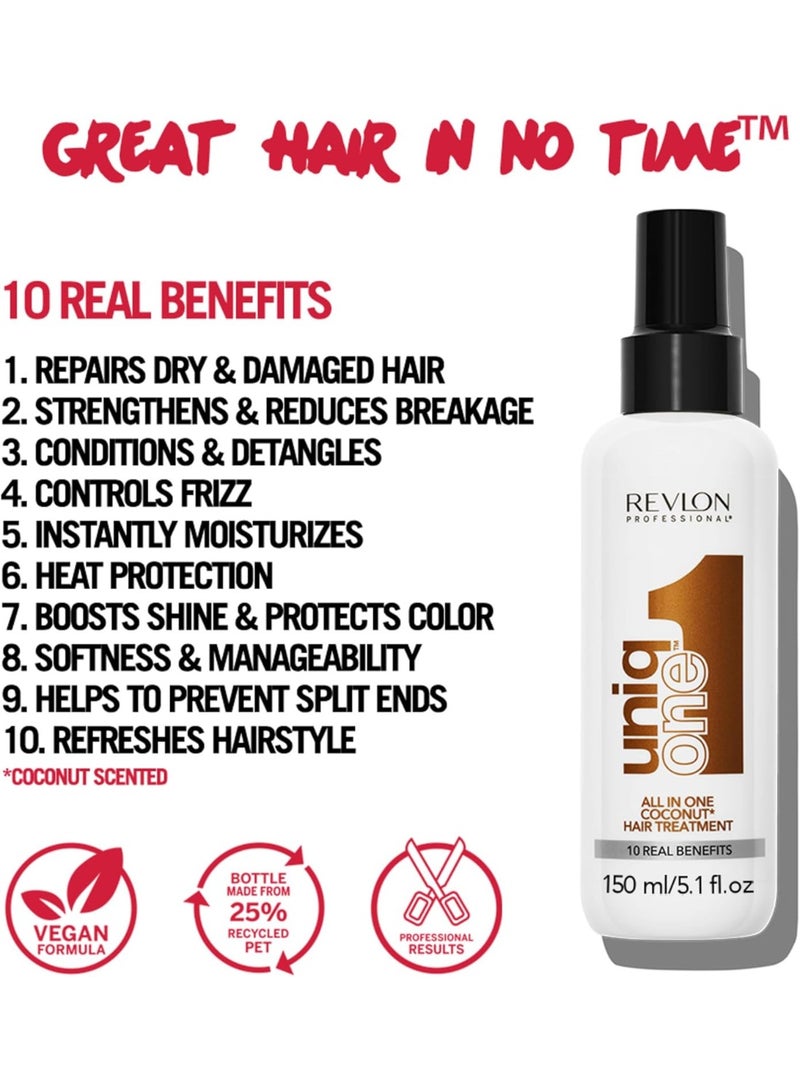 Revlon Uniq One Revlon Professional Coconut Hair Treatment Spray 150 ml - Image 3